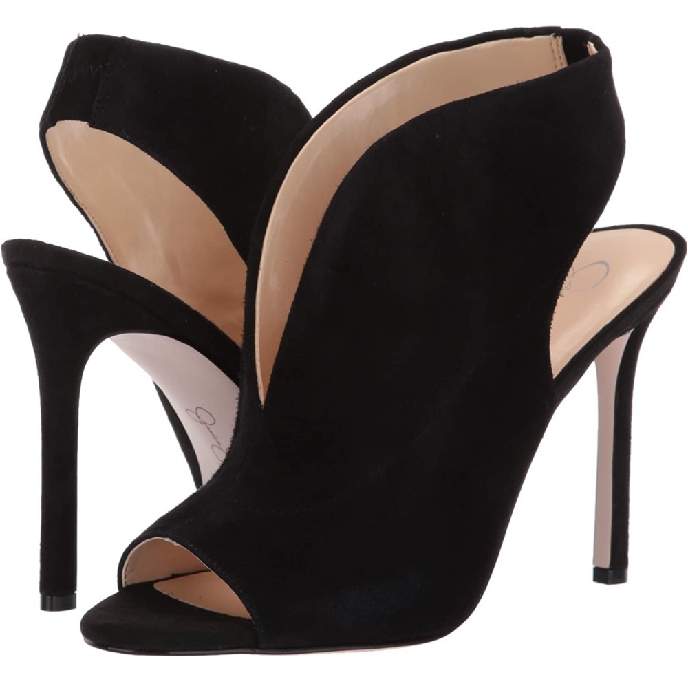 NWT Jessica Simpson JS Javrey Heels Black Lux Suede